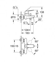 MONOMANDO BAÑO EUROSMART COSMO GROHE